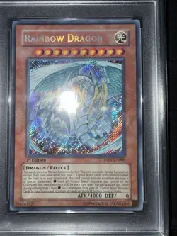 Yu-Gi-Oh Regenbogendrache 1. Auflage TAEV-EN006 Secret Rare PSA9 Holo Bleed - Image 2