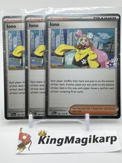 x3 Iono 185/193 COSMOS HOLO PROMO Pokemon Card NEAR MINT - Image 1