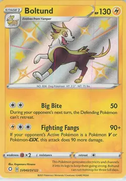 Boltund - SV040/SV122 - Pokemon Shining Fates SWSH Shiny Rare Card - NM - Image 1