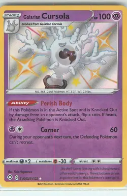 Galarian Cursola SV050/SV122 - Pokemon Shining Fates SWSH Shiny Rare Card - NM - Image 1
