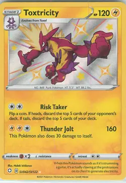 Toxtricity - SV042/SV122 - Pokemon Shining Fates SWSH Shiny Rare Card - NM - Image 1