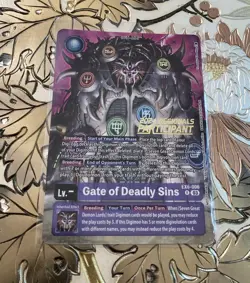 Digimon Card Game Gate of Deadly Sins EX6-006 2024 Regionals Participant - Image 1