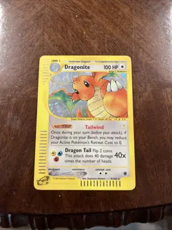 Dragonite Expedition Holo 9/165 Pokemon E Reader Rare Swirl Clean Foil VINTAGE - Image 1
