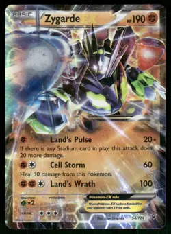 Zygarde EX 54/124 Ultra Rare Holo NM Pokemon XY - Fates Collide - Image 1