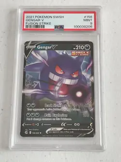 MINT Gengar V HOLO! PSA 9! 2021 Pokemon TCG Fusion Strike #156/264 - Image 1
