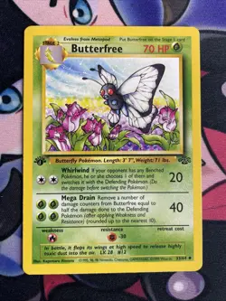 Pokemon Butterfree 1st Edition 33/64 Uncommon Jungle LP/NM - Image 1