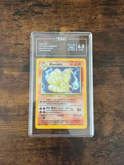 1999 POKEMON BASE SET UNLIMITED 12/102 NINETALES RARE HOLO TAG 6.5 - Image 1