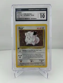 CGC 10 - 1st Edition Clefairy (Piepi)5/102 Holo Pokemon Base Set 1999 GERMAN - Image 1