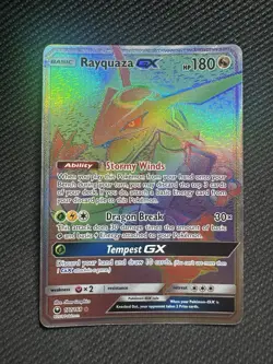 Rayquaza GX 177/168 Rainbow Secret Rare Celestial Storm Pokemon TCG Card MP - Image 1