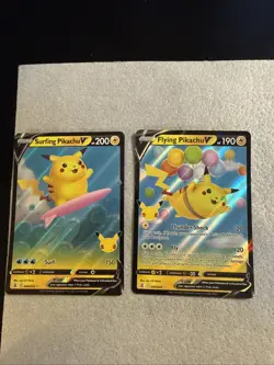 Flying Pikachu V 006/025 & Surfing Pikachu 008 Celebrations Holo - Pokemon Card - Image 1