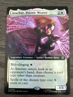 MTG Arachne, Psionic Weaver #0245 Extended Art Rare Marvel’s Spider-Man Foil - Image 1