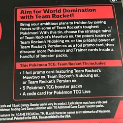 Pokemon Team Rocket Factory Sealed Tin Box -Persian Ex - 5 Booster Packs - Image 4