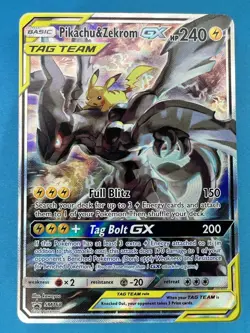 Pikachu & Zekrom GX Promo SM168 Tag Team 2019 Pokemon - Image 1