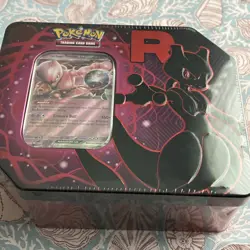 Pokemon TCG Destined Rivals Team Rocket Mewtwo Tin Brand New Factory Sealed - Image 1
