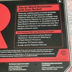 Pokemon TCG Destined Rivals Team Rocket Mewtwo Tin Brand New Factory Sealed - Image 3