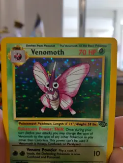 Venomoth 13/64 Jungle Holo 1999 Pokemon Trading Card LP - Image 2