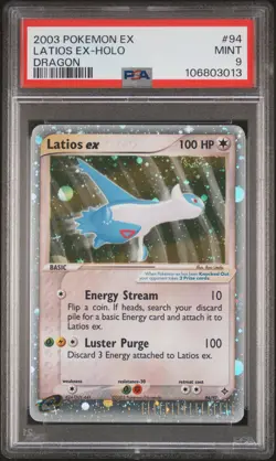 2003 POKEMON EX DRAGON #94 LATIOS EX-HOLO PSA 9 - Image 1