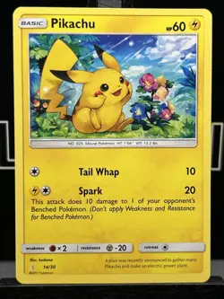 Pokemon TCG Pikachu Sun & Moon Trainer Kit 14/30 Regular Common 2017 NM - Image 3