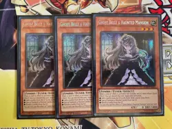 Yu-Gi-Oh! 3x Ghost Belle & Haunted Mansion (Secret) (RA01) NM + Bonus Holo! - Image 1