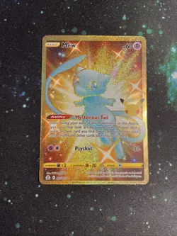 2021 Pokemon TCG Celebrations Mew 025/025 Gold Holo Secret Rare Card NM - Image 4