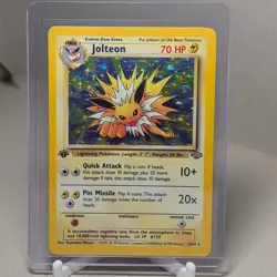 Pokemon First Edition Jolteon Card 4/64 Jungle Holo Raw Ungraded 1st Edition - Image 2