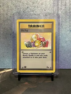 Mr. Fuji 1st Edition Trainer 58/62 Fossil 1999 Pokemon Card TCG LP-LP+ - Image 1