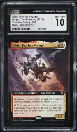 2021 MTG Zendikar Rising Extended Art Akiri, Fearless Voyager #365 CGC 10 GEM - Image 1