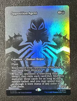 Opposition Agent (Borderless Foil) Marvel Universe Spiderman MTG - Image 1