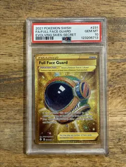 GRADED PSA 10 2021 Pokemon SWSH FA/Full Face Guard Evolving Skies-Secret #231 - Image 1