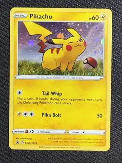 Pokemon TCG - Pikachu SWSH039 Black Star Promo Holo NM - Image 1