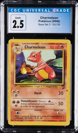 2000 POKEMON BASE SET 2 #35/130 CHARMELEON CGC 2.5 - Image 1