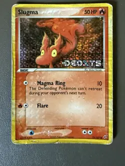 DAMAGED Slugma 75/107 - Pokemon 2005 EX Deoxys Stamped - Reverse Holo DAMAGED - Image 1