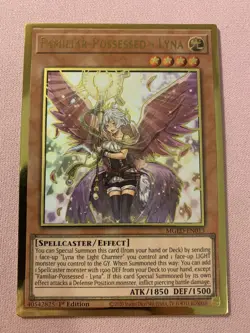 Yu-Gi-Oh! Familiar-Possessed - Lyna MGED-EN013 Premium Gold Rare 1st Near Mint - Image 1