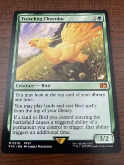 210 NM Traveling Chocobo Final Fantasy MTG Card Rare Creature Bird FIN FFVII - Image 1