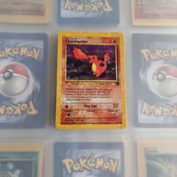 Charmander HOLO Prism Team Rocket Vending Golden Sticker Pokemon Card Vintage - Image 1