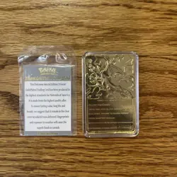 23K Gold Plated CHARIZARD Trading Card 1999 Burger King Pokemon Ball Blue - Image 5
