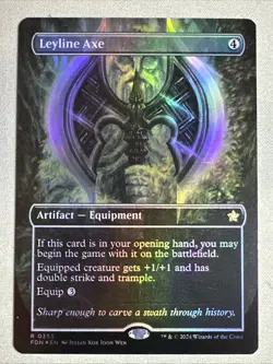 MTG / Leyline Axe / FDN / #353 / FOIL (Borderless) / Rare / NM - Image 1