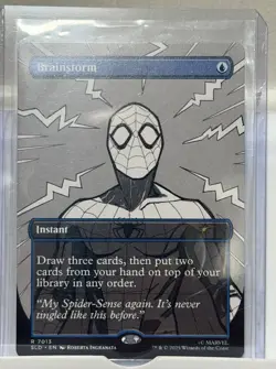 Magic: the Gathering Spider-Man B/W SKETCH Brainstorm 7013 SLD (Non-Foil) - Image 1
