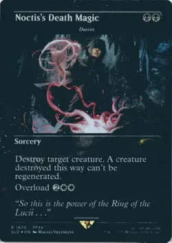 MTG Noctis's Death Magic - Damn (Rainbow Foil) Foil NM Secret Lair Drop Magic - Image 1