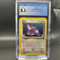 CGC 8.5 Ditto 1999 Fossil 18/62 Pokemon Card psa - Image 1