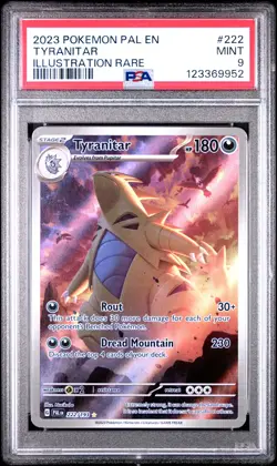 2023 POKEMON PAL EN-PALDEA EVOLVED ILLUSTRATION RARE #222 TYRANITAR PSA 9 - Image 1