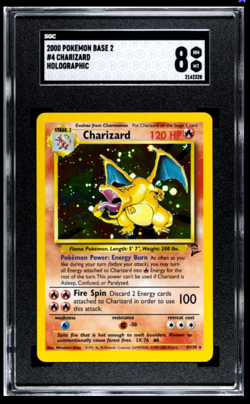 2000 Pokemon Base Set 2 Charizard Holo, SGC 8 - Image 1