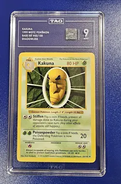 TAG 9 - Kakuna #33/102 - 1999 Pokemon Base Set - Shadowless - Image 1