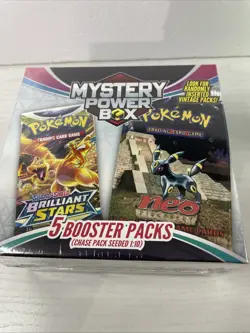POKEMON MYSTERY POWER BOX (5 BOOSTER PACKS) CHASE PACK SEEDED 1:10 RARE!!! - Image 1