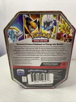 Pokemon FREE SHIP Paradox Destinies Tin Raging Bolt Ex Ancient New & Sealed - Image 2
