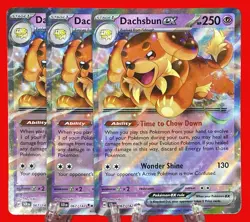 3X Pokemon TCG Dachsbun EX 067/142 S&V Stellar Crown Double Rare English 2024 NM - Image 1