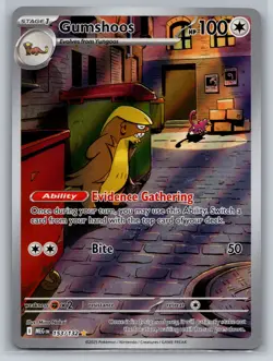 2025 Pokemon Mega Evolution Gumshoos Illustration Rare #153/132 - Image 1