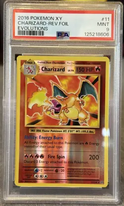 2016 POKEMON XY EVOLUTIONS #11 CHARIZARD-REVERSE FOIL PSA 9-FREE SHIPPING - Image 1