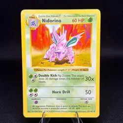 Nidorino Pokemon 1999 Base Set Shadowless #37/102 Uncommon NM WOTC Vintage - Image 1
