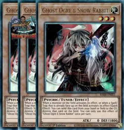 Yugioh! 3x Ghost Ogre & Snow Rabbit RA04-EN015 Ultimate Rare 1st Ed NM - Image 1